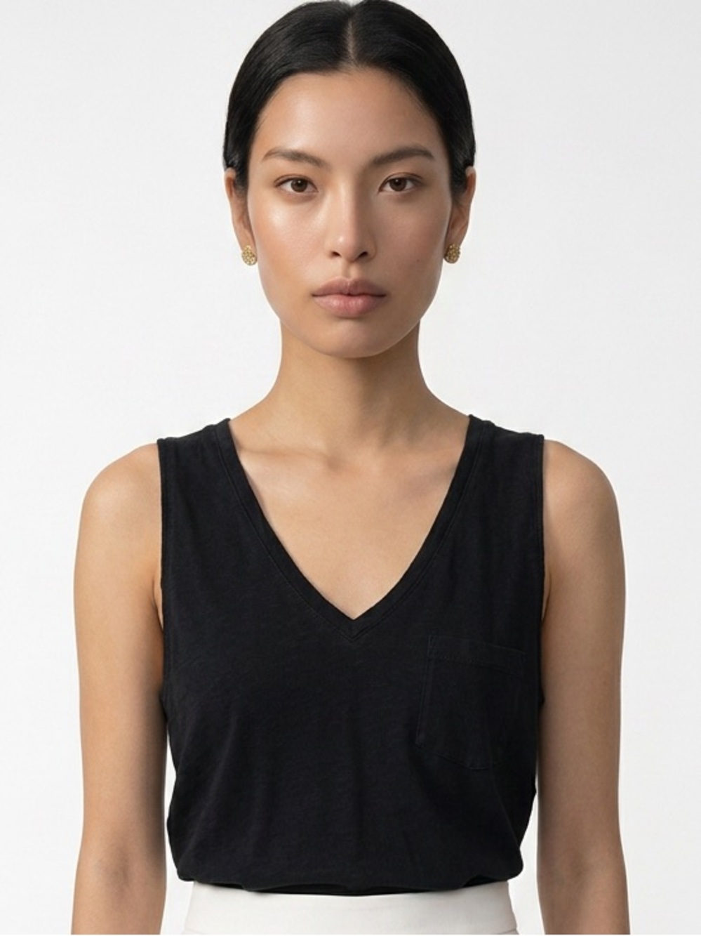MADEWELL | Black V-Neck Sleeveless Pocketed Tank Top Women’s Size Medium